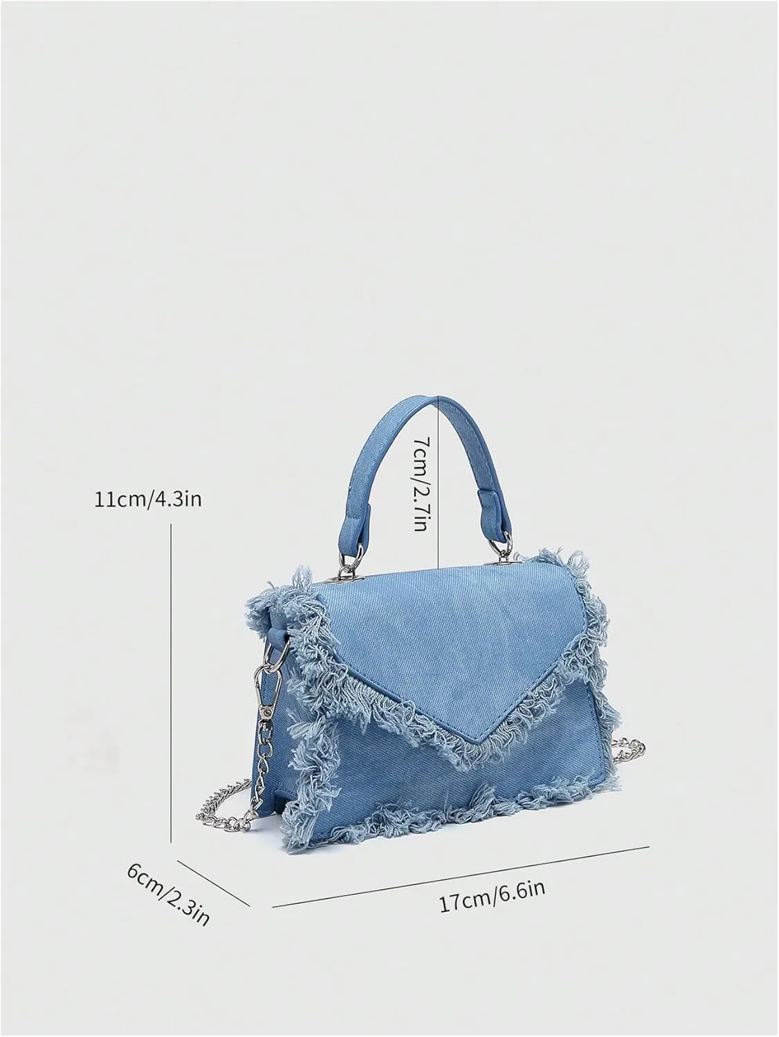 QWINEE Women's Fringe Hobo Bag Tassel Trim Small Denim Bag Vegan Suede Tassel Hippie Crossbody Bag