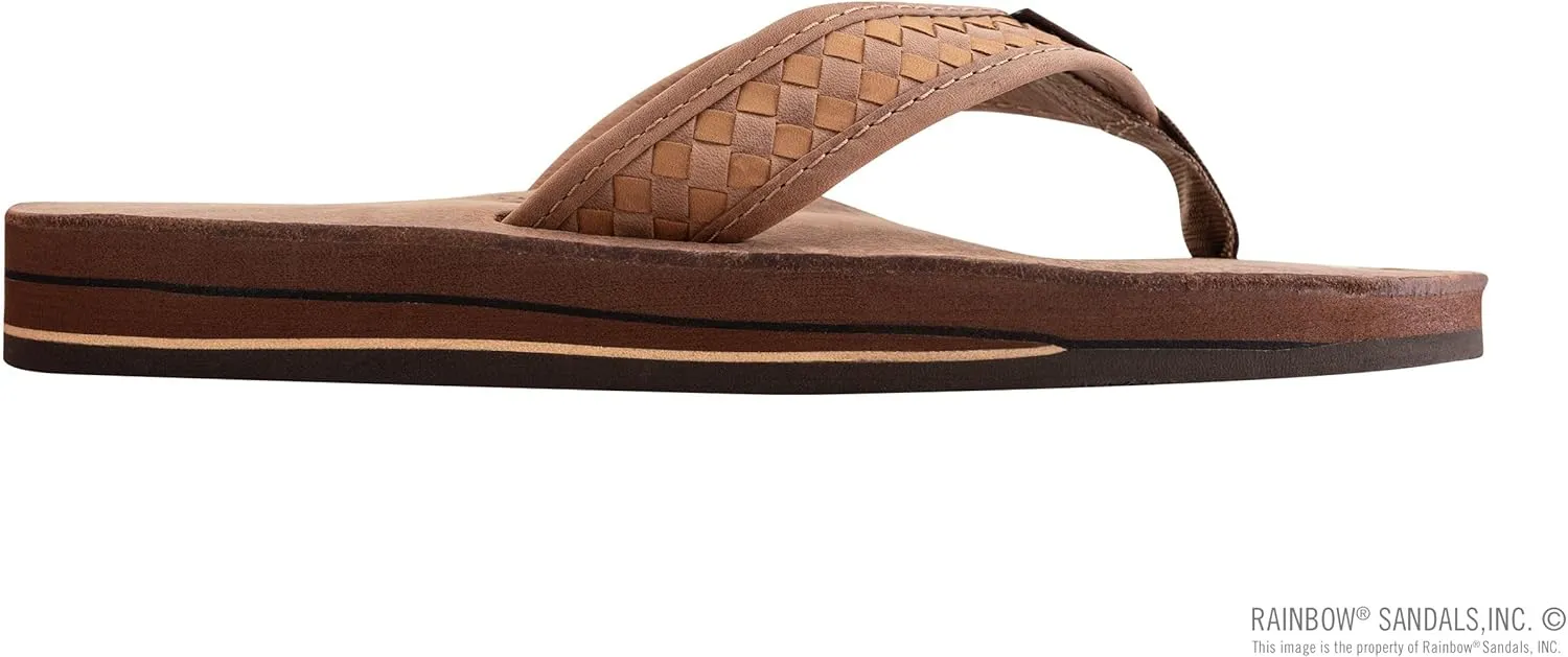 Rainbow Sandals Mens The Bentley Luxury Leather - Double Layer Arch Hand Woven Strap