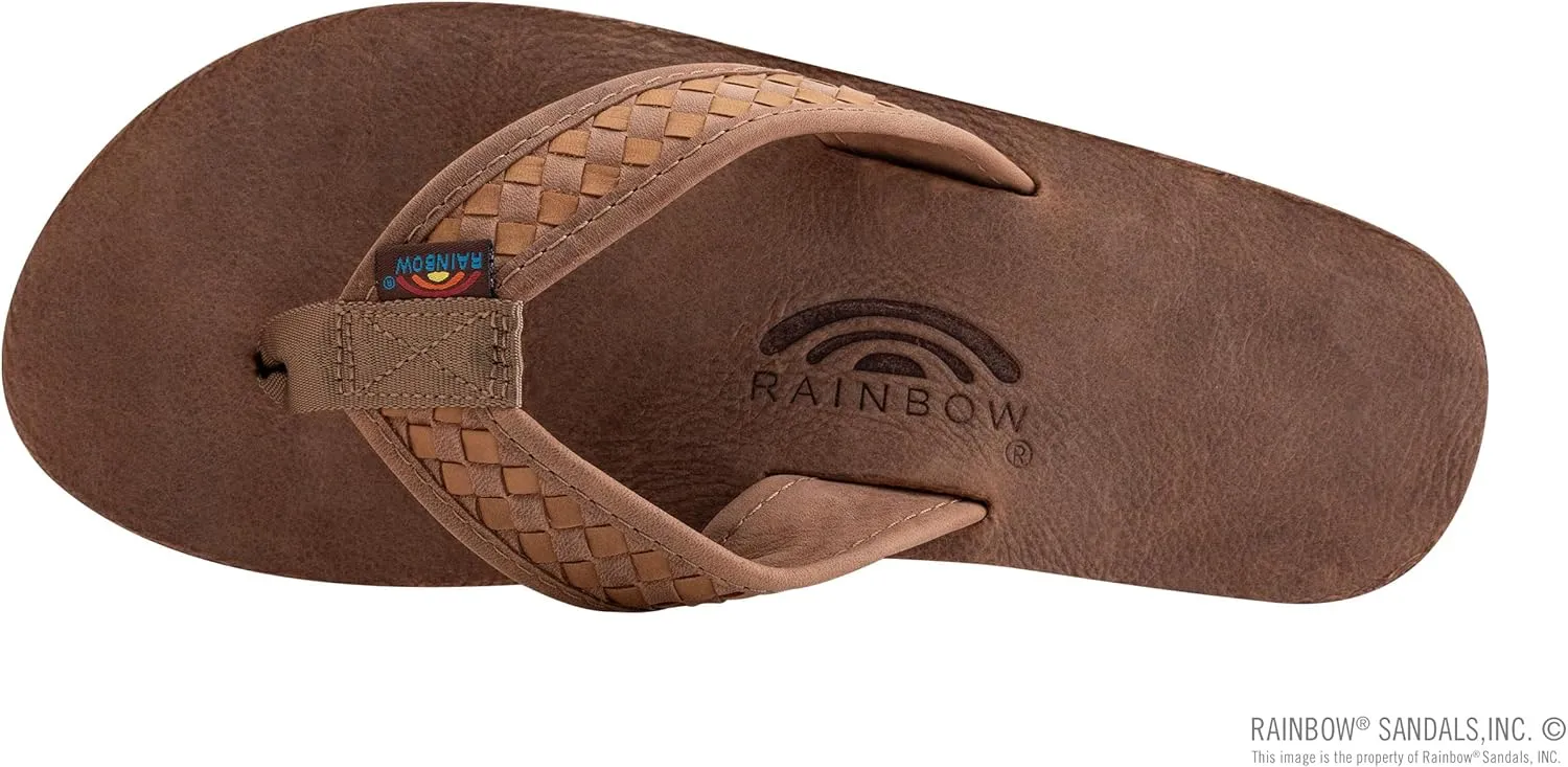 Rainbow Sandals Mens The Bentley Luxury Leather - Double Layer Arch Hand Woven Strap