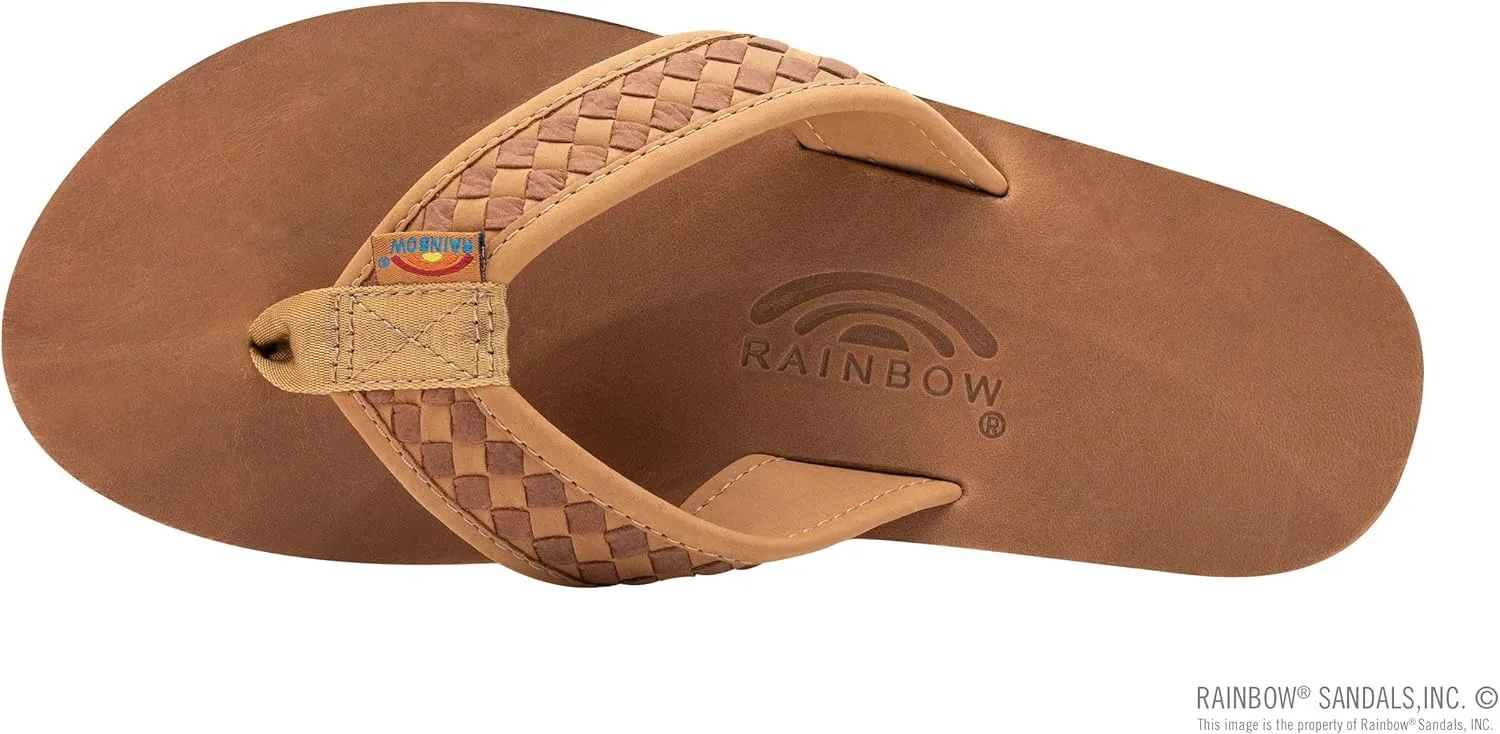 Rainbow Sandals Mens The Bentley Luxury Leather - Double Layer Arch Hand Woven Strap