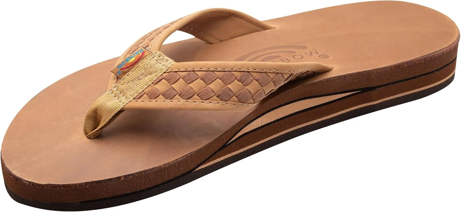 Rainbow Sandals Mens The Bentley Luxury Leather - Double Layer Arch Hand Woven Strap