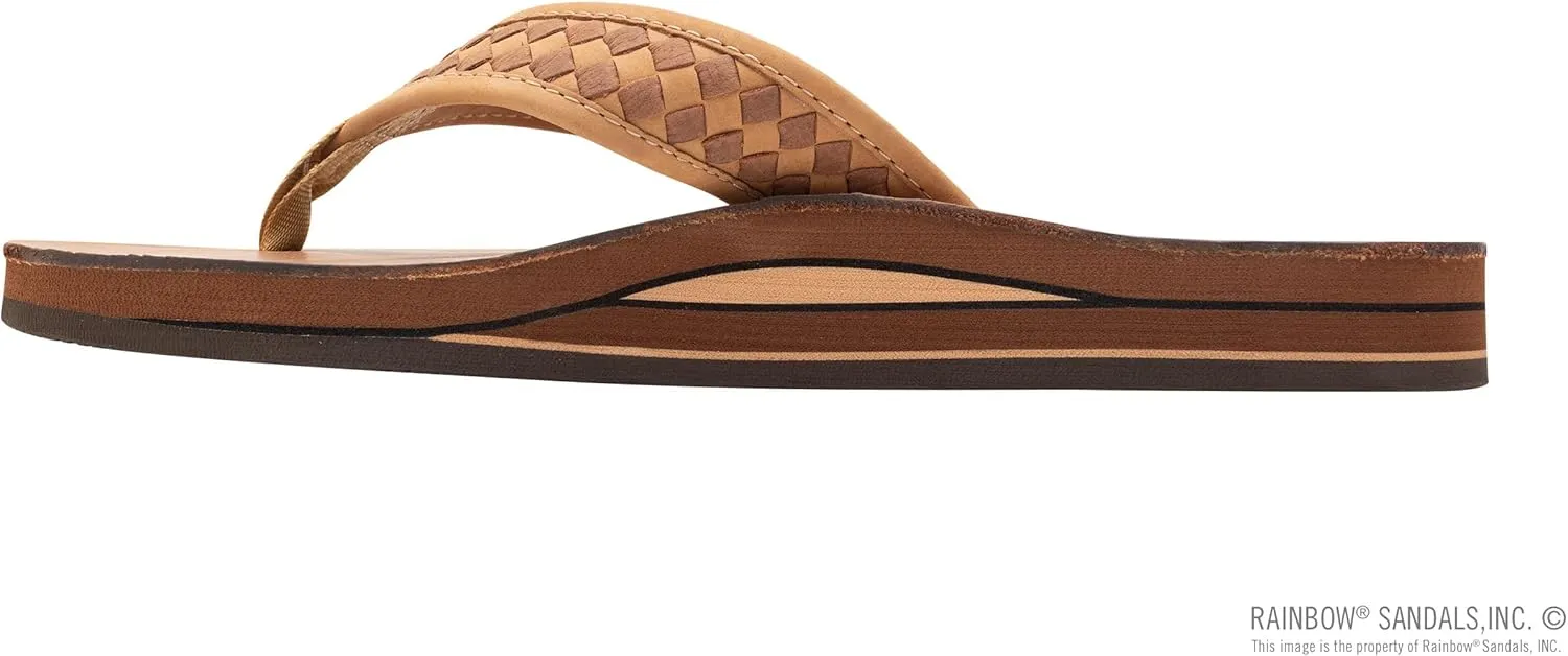 Rainbow Sandals Mens The Bentley Luxury Leather - Double Layer Arch Hand Woven Strap