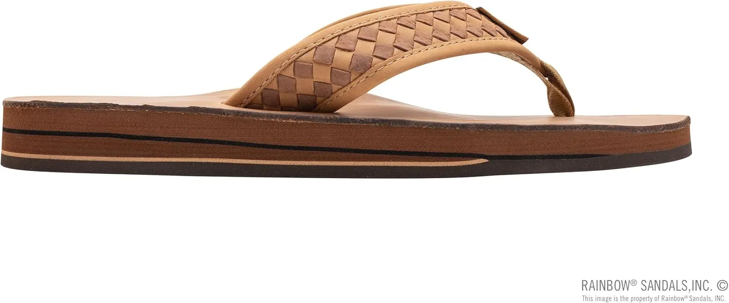 Rainbow Sandals Mens The Bentley Luxury Leather - Double Layer Arch Hand Woven Strap