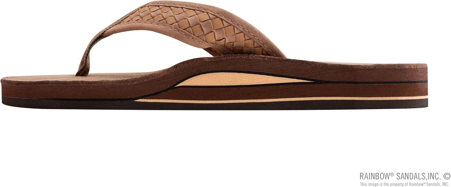 Rainbow Sandals Mens The Bentley Luxury Leather - Double Layer Arch Hand Woven Strap