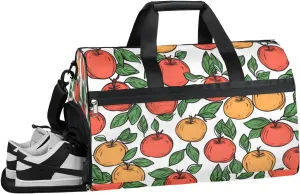 Red Apples Pattern Sport Gym Bag for Women Men with Shoes Compartment & Wet Pocket, Travel Duffel Bag Sport Gym Tote Bags Swimming Yoga Ballet Weekend Overnight Bag Carry on Bag for Airplane