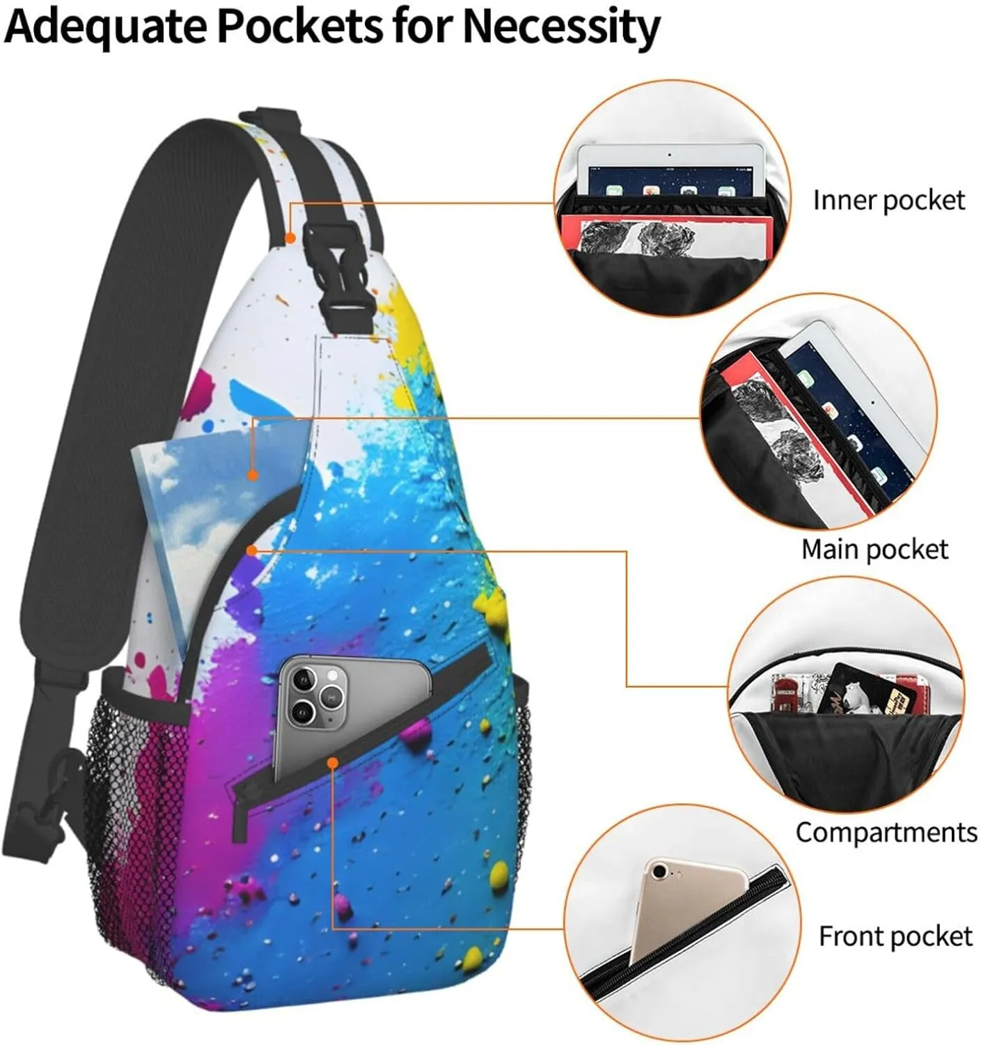 Red Wine Cellar Unisex Daypack Chest Pack â€“ Lightweight & Stylish Hiking Rucksack, Versatile Messenger Bag