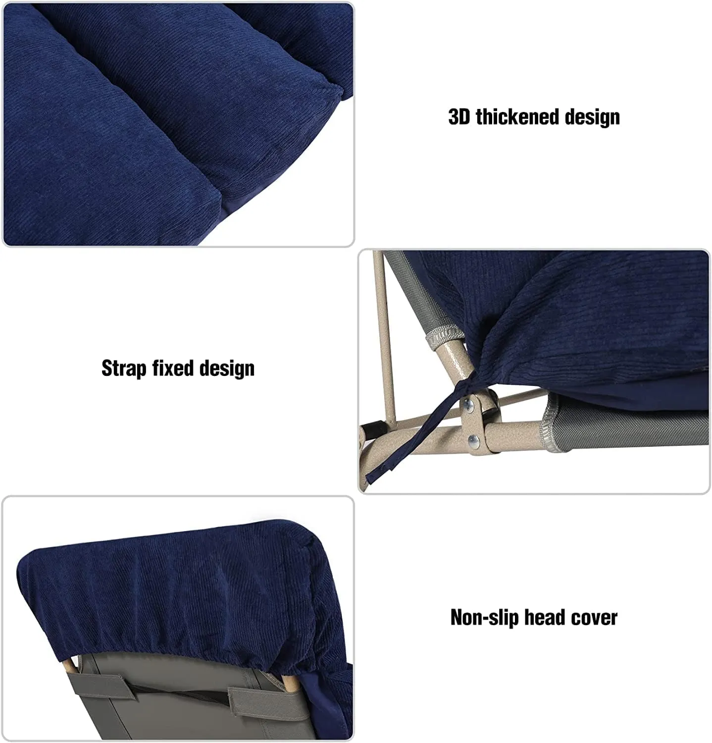 REDCAMP Chaise Lounge Cushion for Patio Furniture,67 inch Zero Gravity Cushion Comfortable Thicker for Indoor Home Office or Outdoor Use,Blue