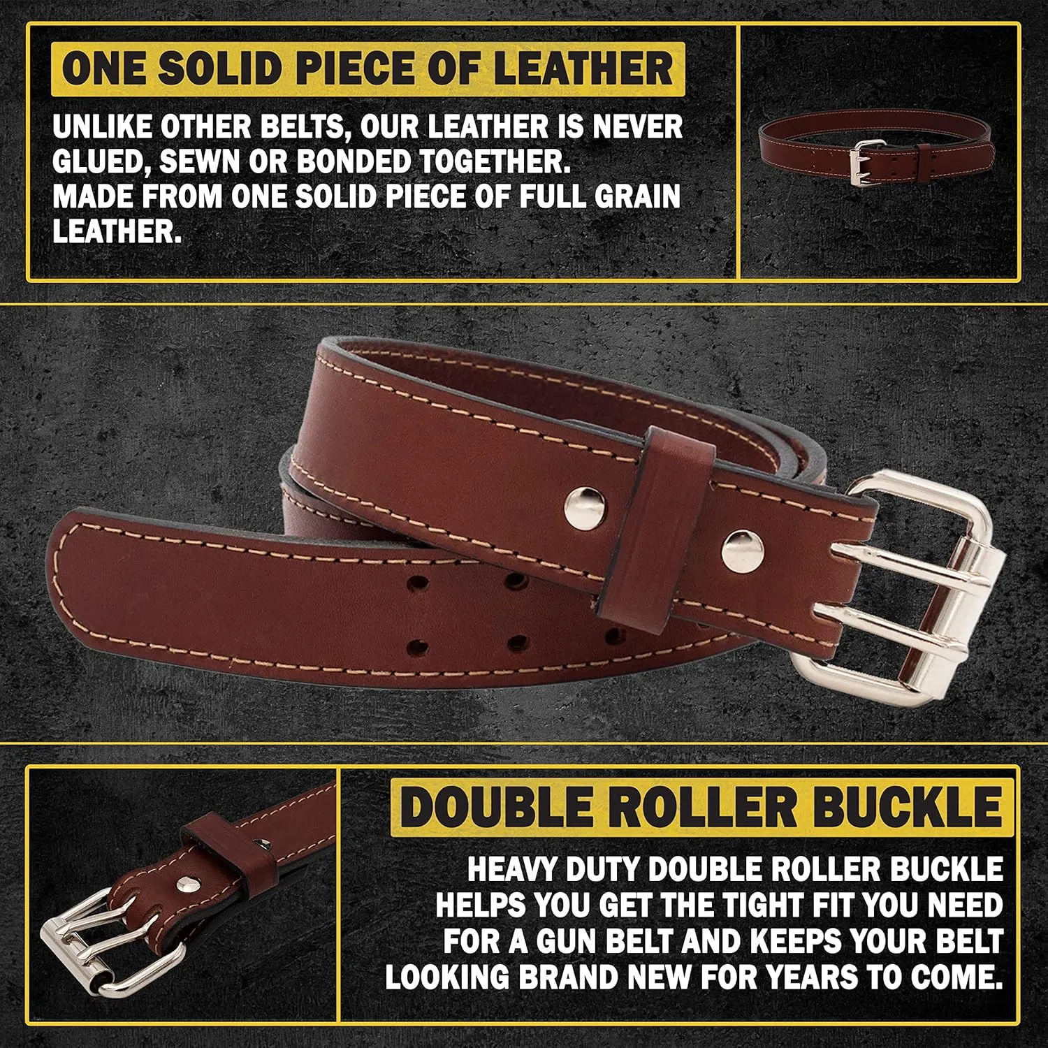 Relentless Tactical The Ultimate Gun Belt | Made in USA | Concealed Carry Belt/CCW Leather Gun Belt for Men