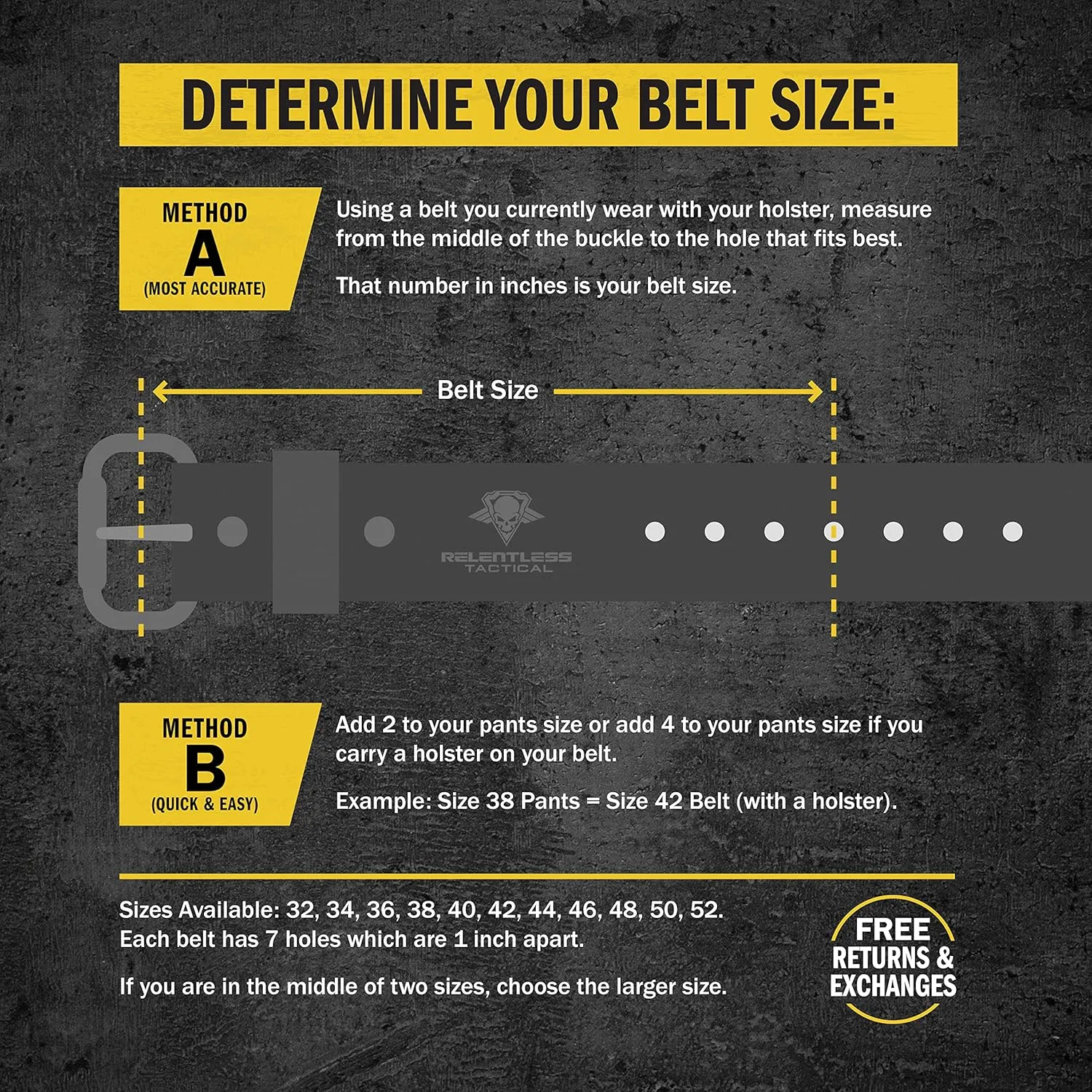 Relentless Tactical The Ultimate Gun Belt | Made in USA | Concealed Carry Belt/CCW Leather Gun Belt for Men
