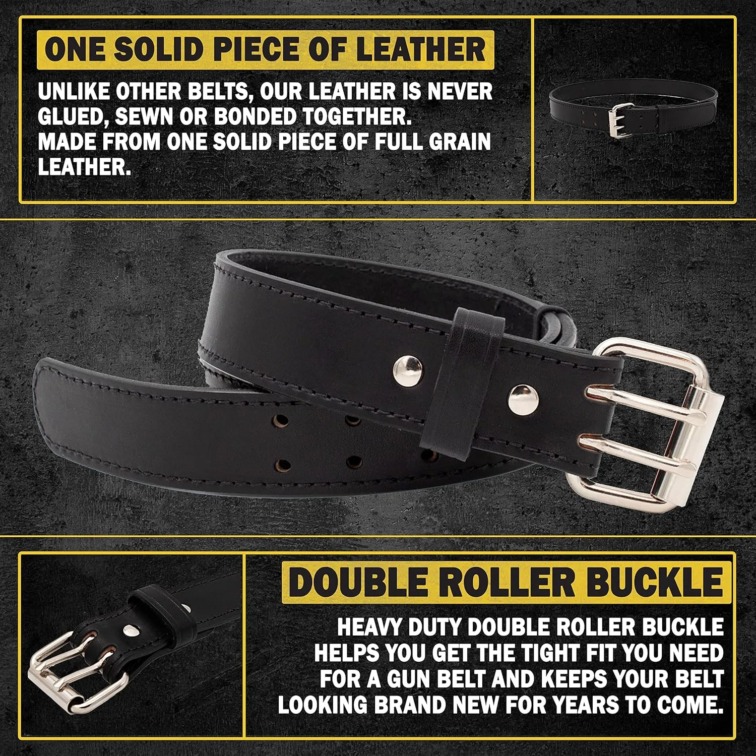 Relentless Tactical The Ultimate Gun Belt | Made in USA | Concealed Carry Belt/CCW Leather Gun Belt for Men