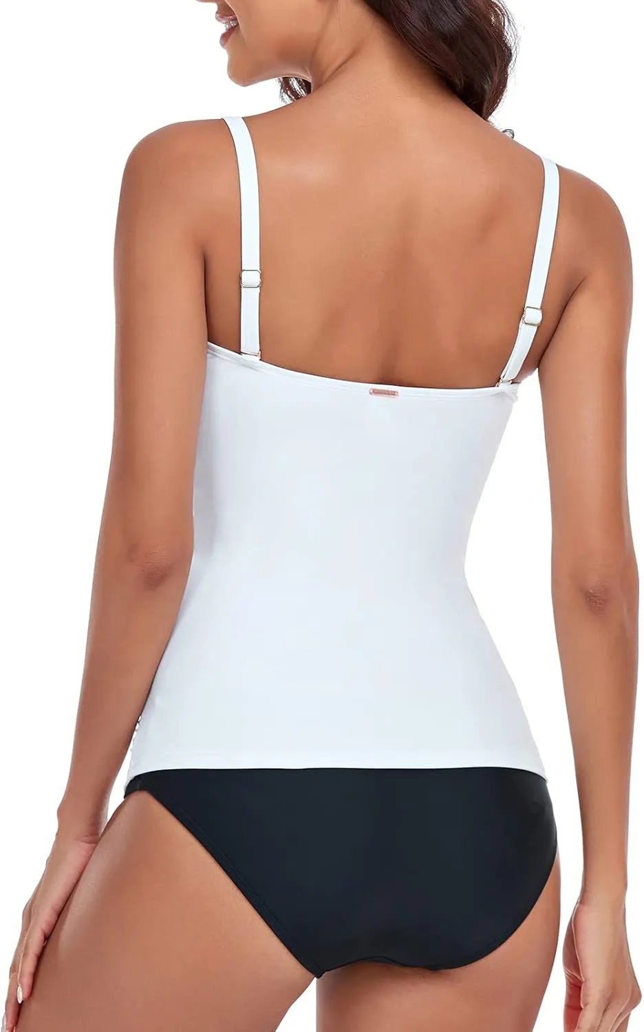RELLECIGA Women's Ruched Tankini Top