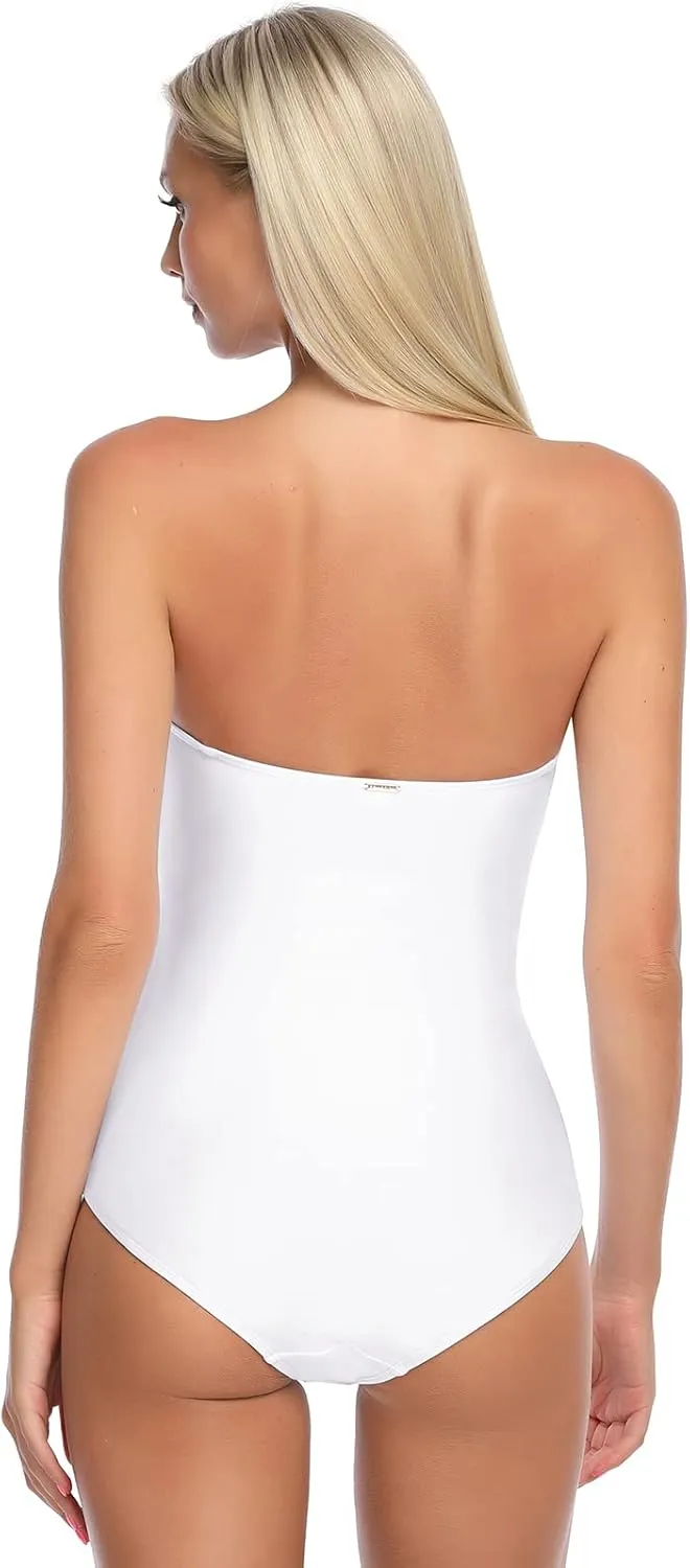 RELLECIGA Women's Strapless One Piece Swimsuit