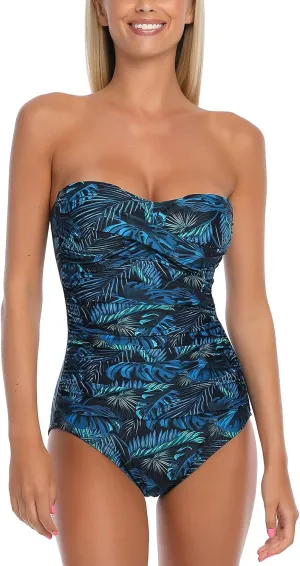 RELLECIGA Women's Strapless One Piece Swimsuit