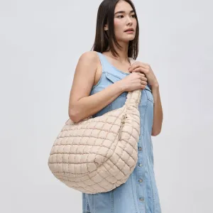 Revive - Quilted Puffer Nylon Hobo: Cream