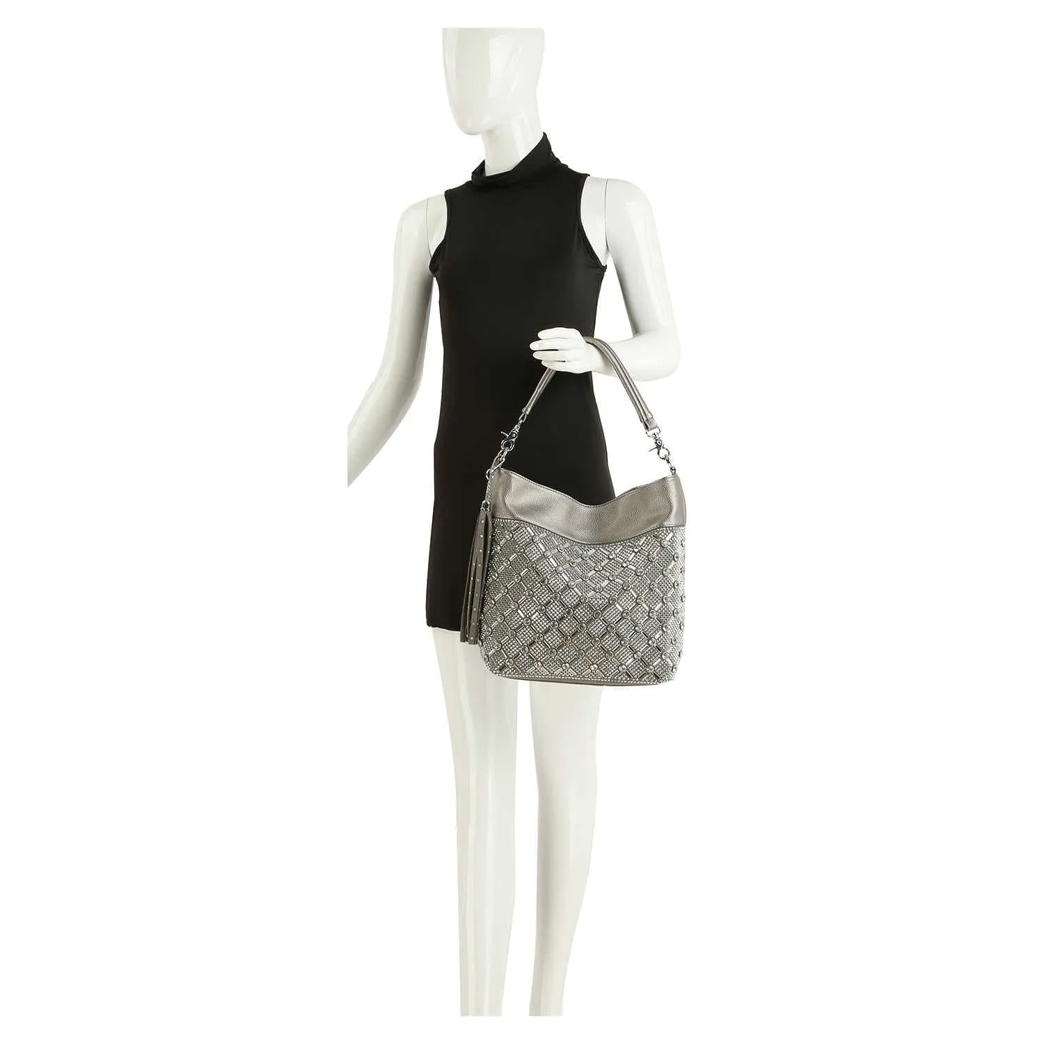 Rhinestone Design Hobo Handbag