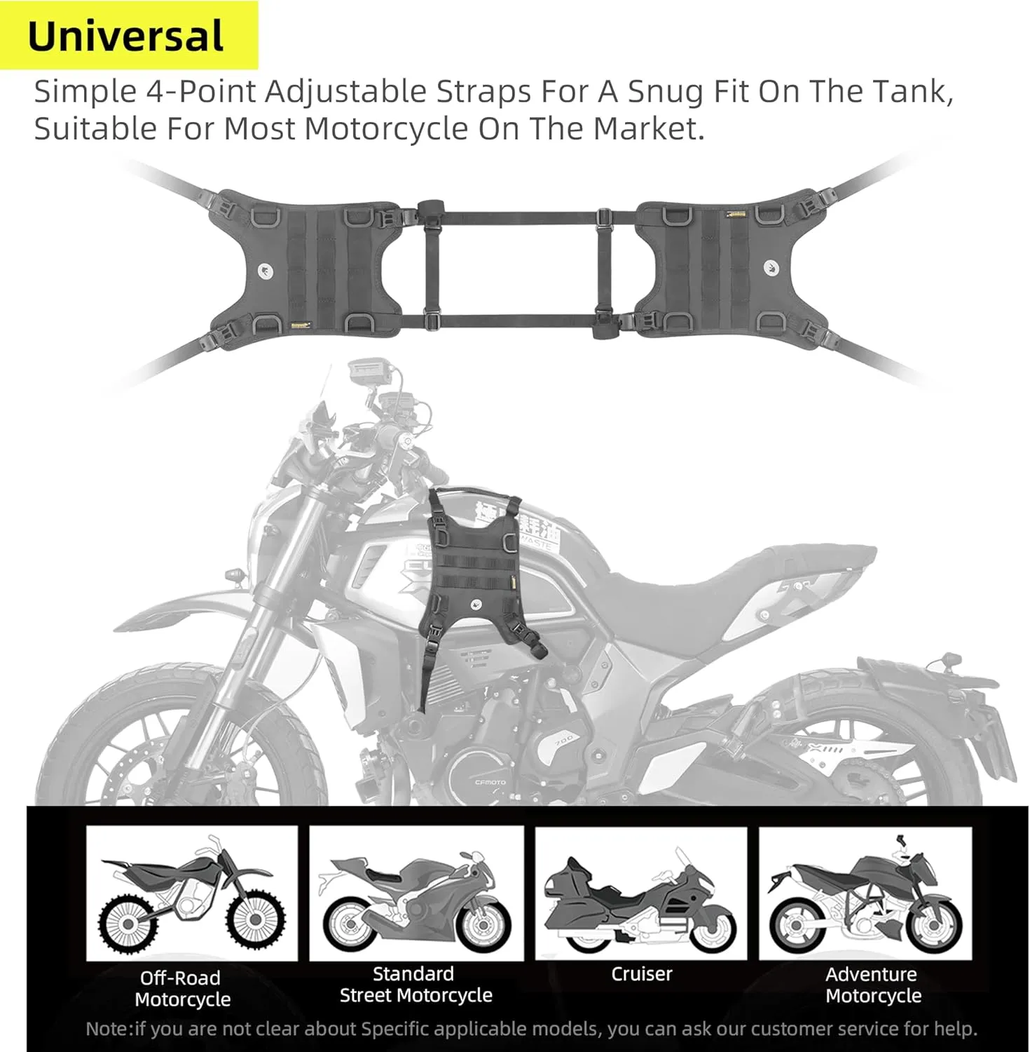 Rhinowalk Motorcycle Tank Side Bag/Motorcycle Front Load Universal Saddle Bag Mounting Base
