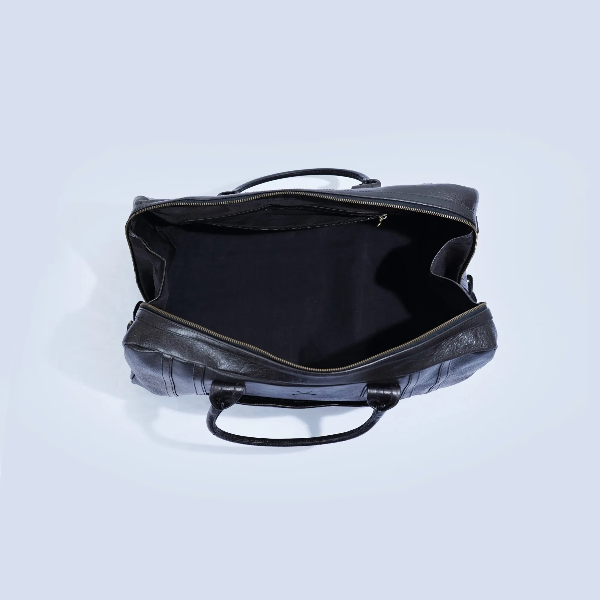 Riccardo Italian Leather Duffel - Black