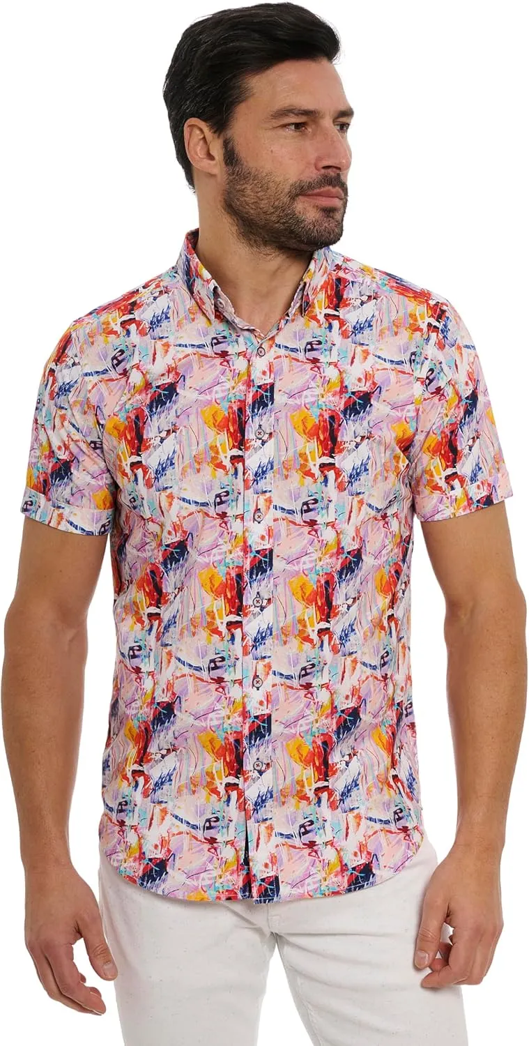 Robert Graham Men's Ledger Short Sleeve Woven Shirt