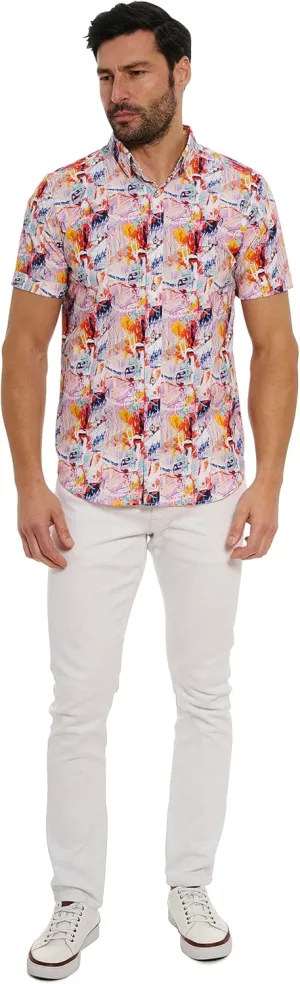 Robert Graham Men's Ledger Short Sleeve Woven Shirt
