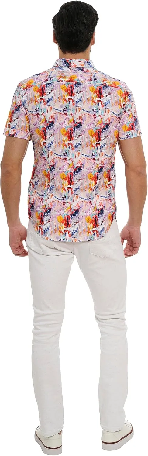 Robert Graham Men's Ledger Short Sleeve Woven Shirt