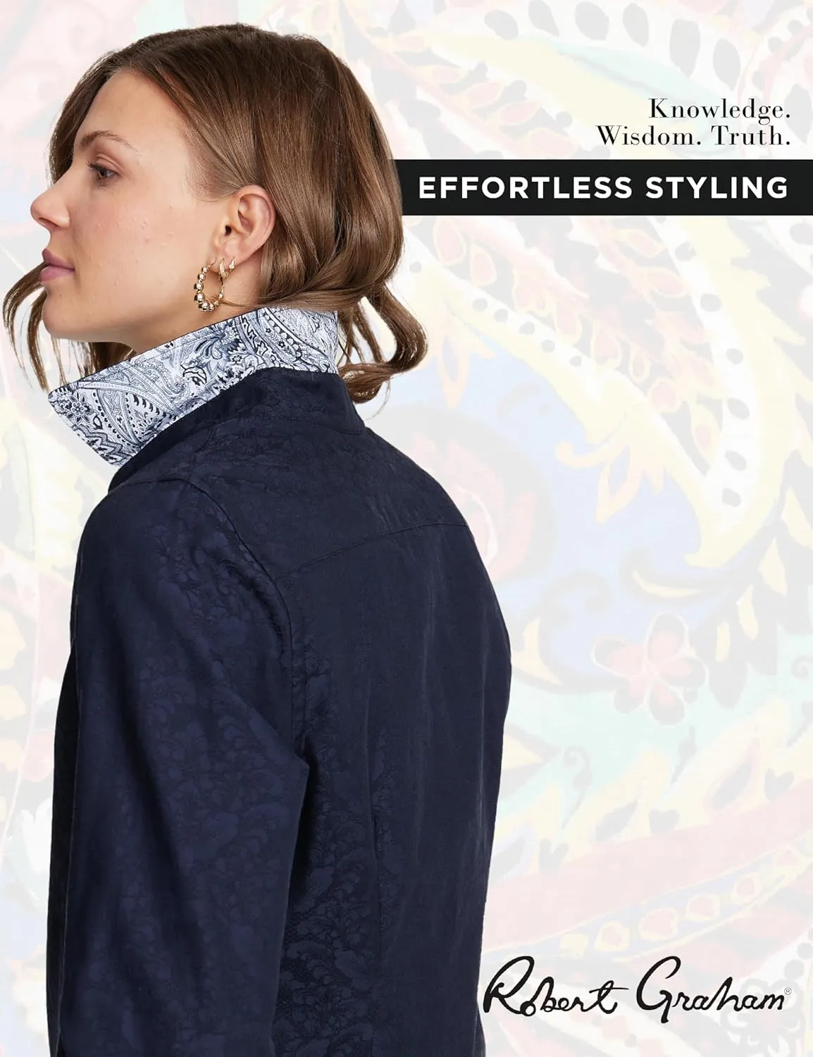 Robert Graham Womens Priscilla Long Sleeve Woven Button Down Shirt