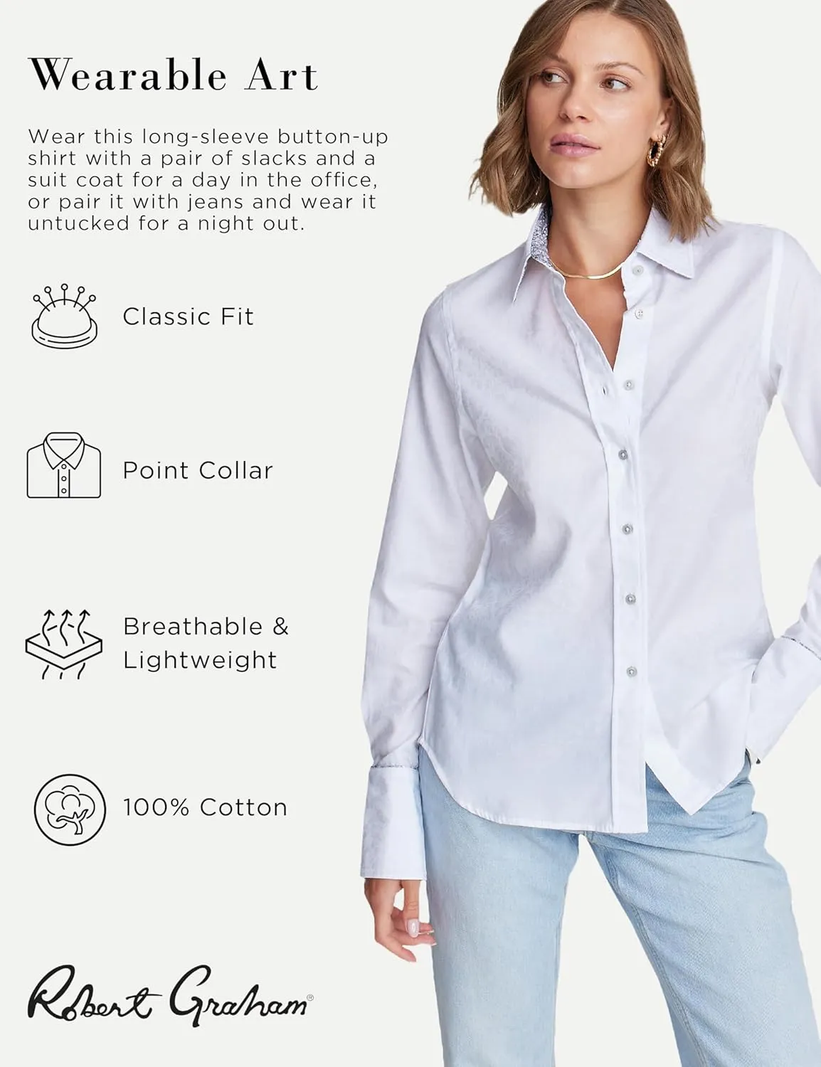 Robert Graham Womens Priscilla Long Sleeve Woven Button Down Shirt