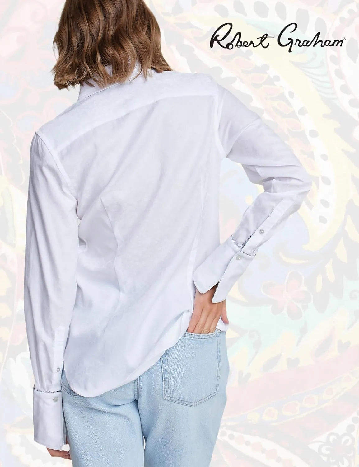 Robert Graham Womens Priscilla Long Sleeve Woven Button Down Shirt