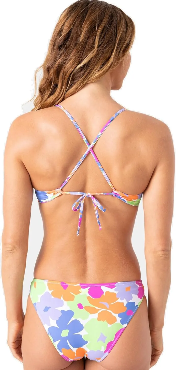 Roxy Women's Bikini Adjustable Straps, UPF 50  Protection, Swimwear Top, Surf, Beachwear
