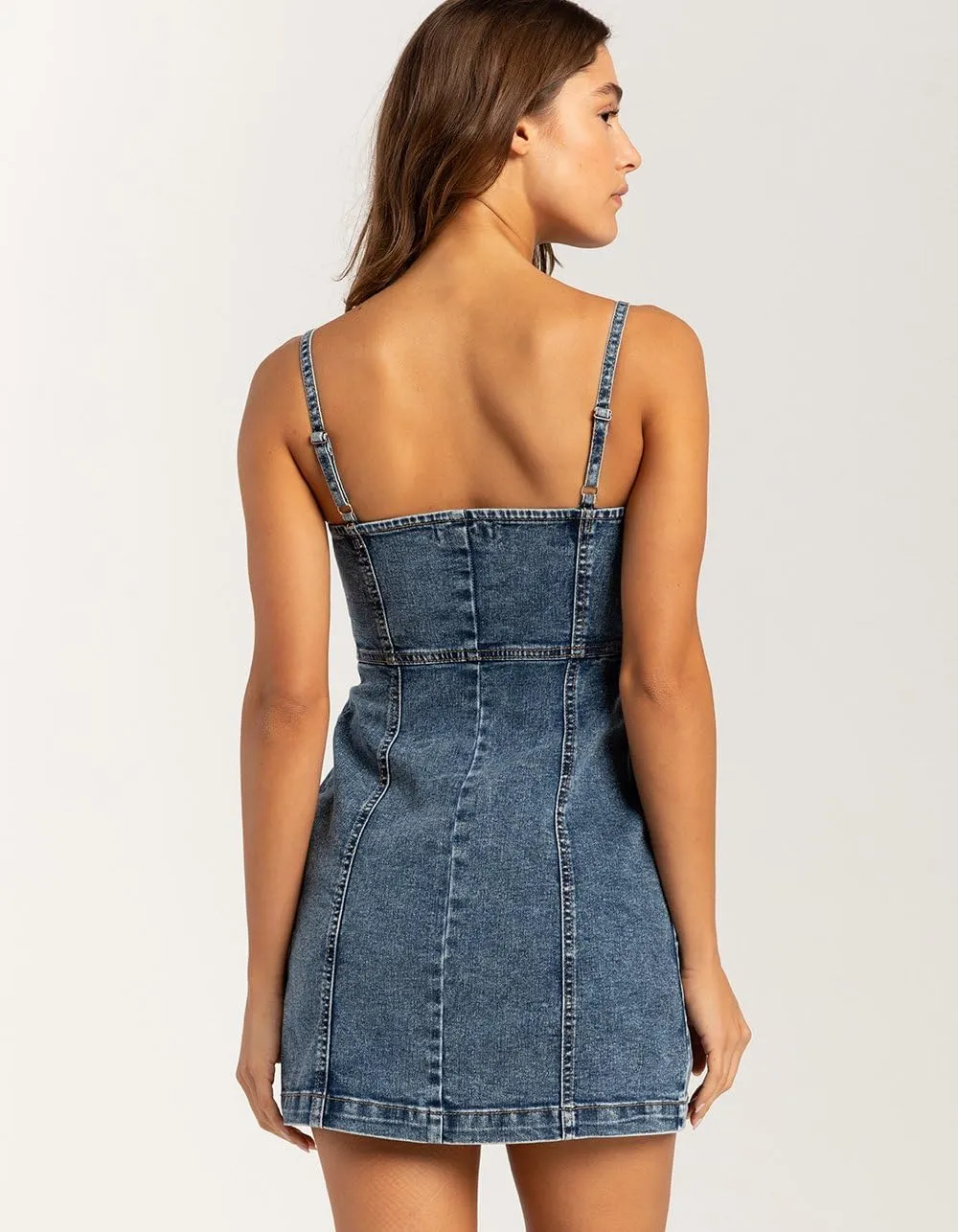 Rsq Womens Button Front Denim Dress