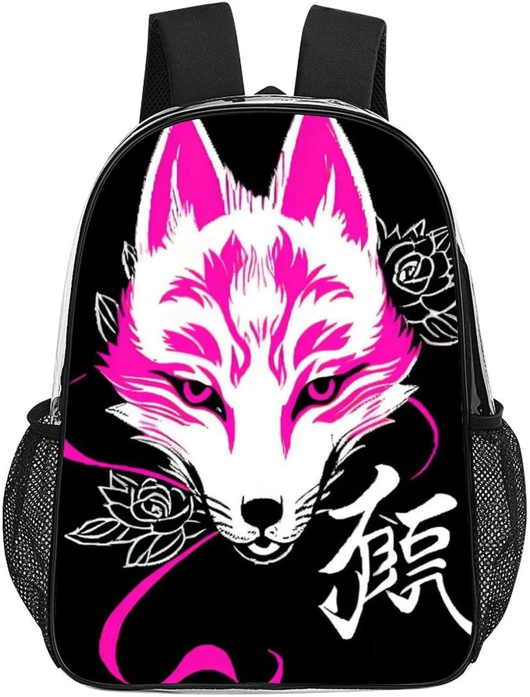 Rucksack Anti-Theft Multipurpose Large Capacity Carry On Bag - Japanese Kitsune Mask Art Travel Hiking Day Pack Transparent Bag