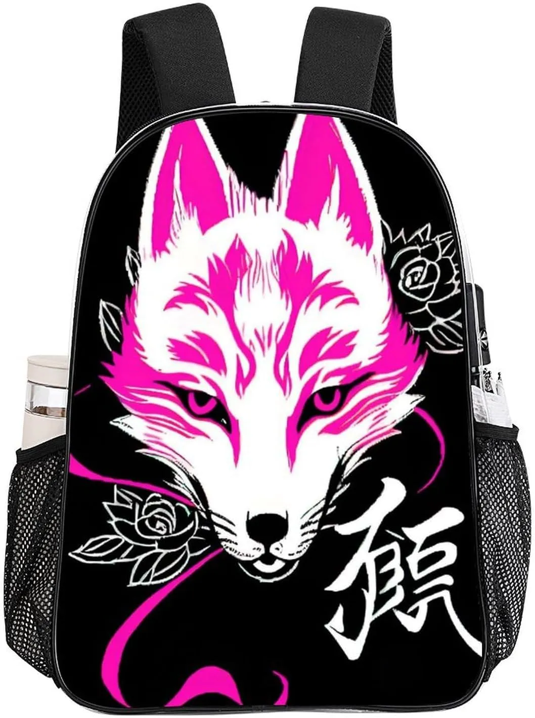 Rucksack Anti-Theft Multipurpose Large Capacity Carry On Bag - Japanese Kitsune Mask Art Travel Hiking Day Pack Transparent Bag