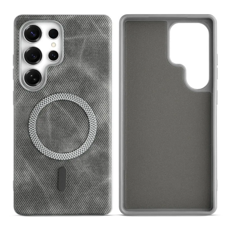 Rugged Vintage Look Back Case For Samsung S23 Ultra 5G With Magnetic Charging Compatible with MagSafe