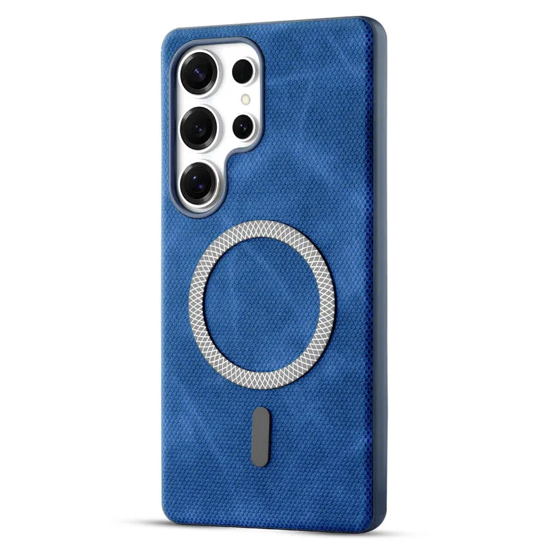 Rugged Vintage Look Back Case For Samsung S23 Ultra 5G With Magnetic Charging Compatible with MagSafe