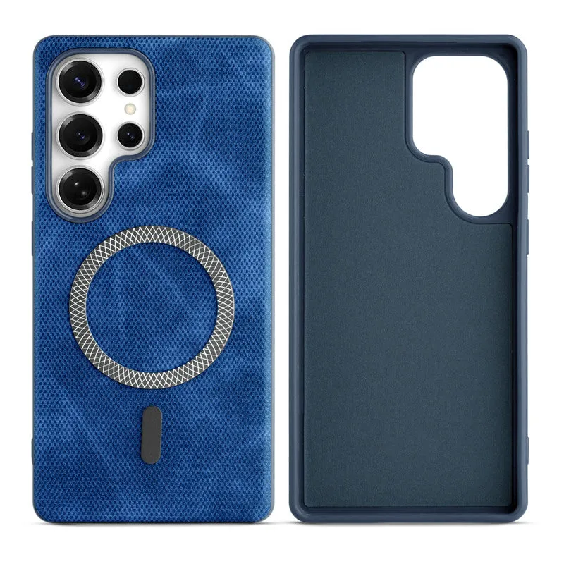 Rugged Vintage Look Back Case For Samsung S23 Ultra 5G With Magnetic Charging Compatible with MagSafe