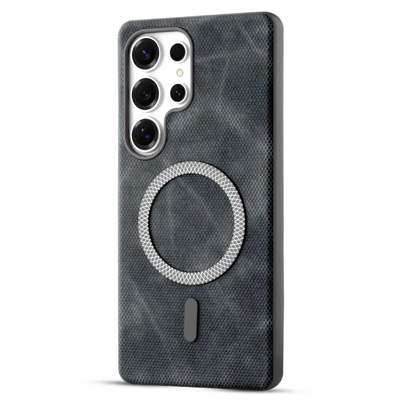Rugged Vintage Look Back Case For Samsung S23 Ultra 5G With Magnetic Charging Compatible with MagSafe