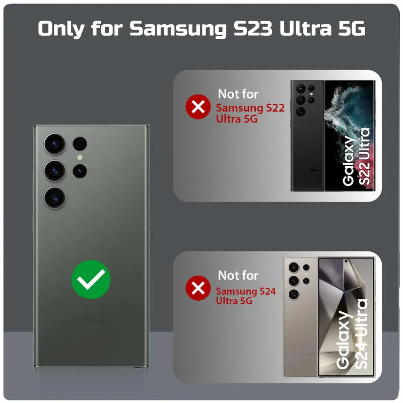 Rugged Vintage Look Back Case For Samsung S23 Ultra 5G With Magnetic Charging Compatible with MagSafe