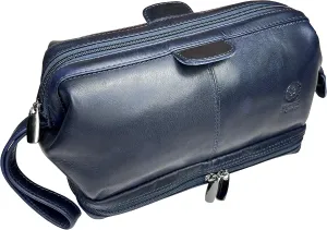 RUSTIC TOWN Leather Toiletry Bag for Men - Travel Shaving Dopp Kit - Bathroom Shower Toiletries Organizer - Cosmetic Makeup Bag for Women
