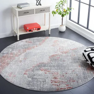 SAFAVIEH Invista Collection 6'7" Round Grey / Light Grey INV517F Modern Abstract Entryway Foyer Living Room Bedroom Kitchen Area Rug