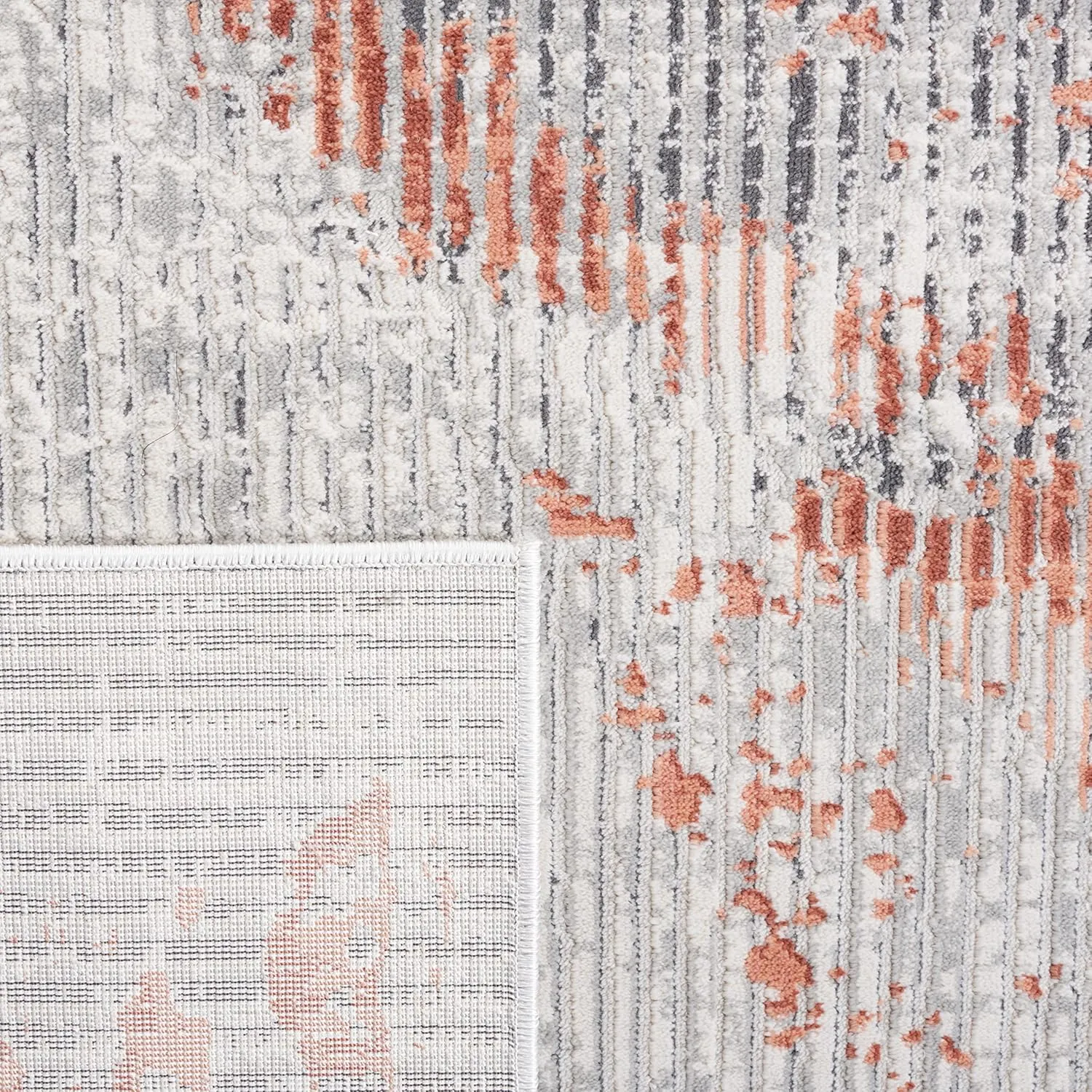 SAFAVIEH Invista Collection 6'7" Round Grey / Light Grey INV517F Modern Abstract Entryway Foyer Living Room Bedroom Kitchen Area Rug