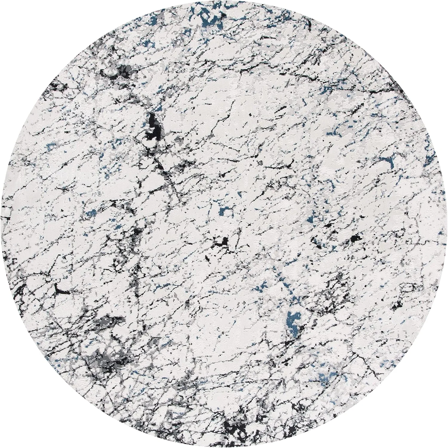 SAFAVIEH Invista Collection 6'7" Round Ivory/Grey INV605A Modern Abstract Area Rug