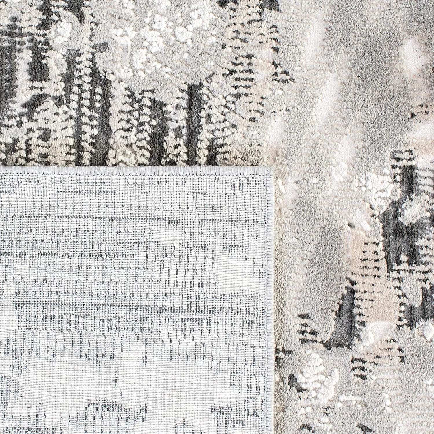 SAFAVIEH Invista Collection 6'7" Round Ivory/Grey INV638A Modern Abstract Area Rug