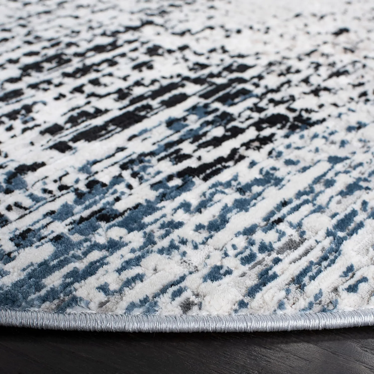SAFAVIEH Invista Collection 6'7" Round Ivory/Grey INV643A Modern Abstract Area Rug