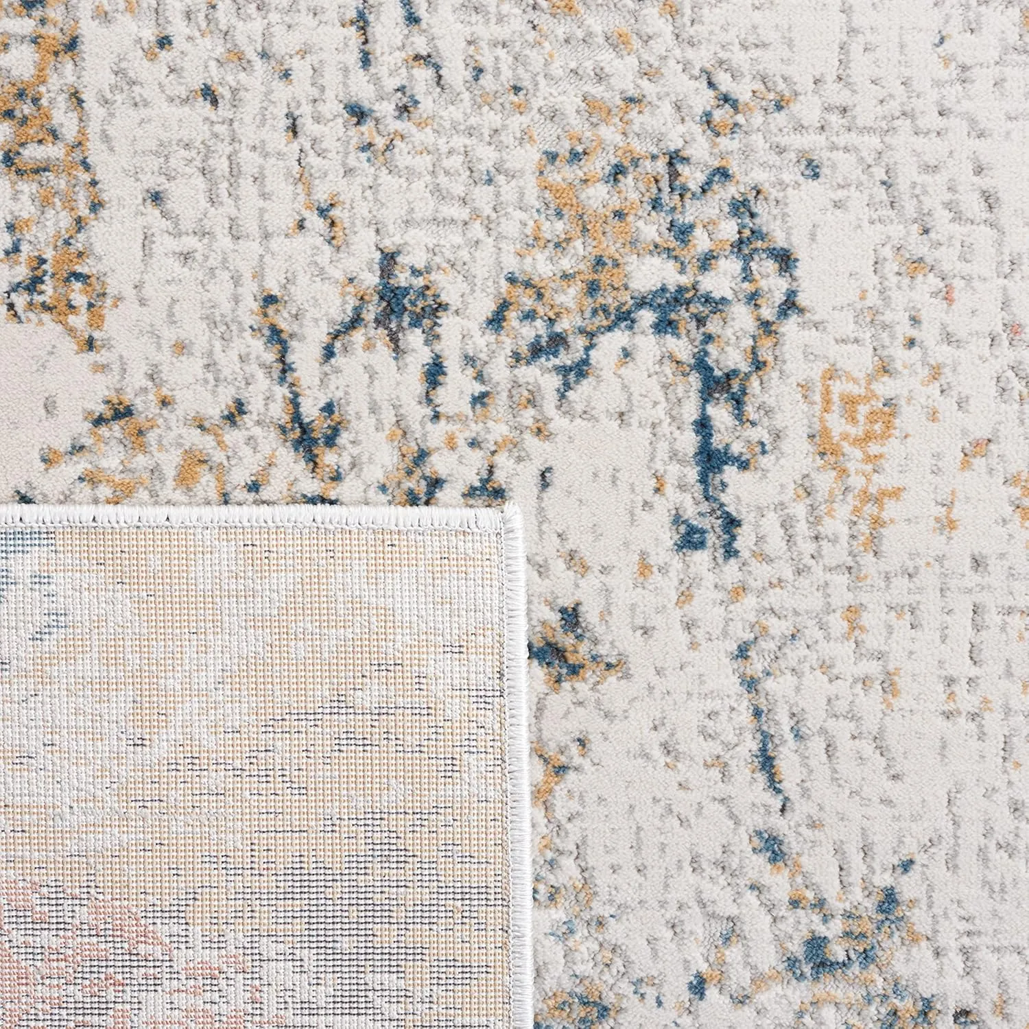 SAFAVIEH Invista Collection 6'7" Round Ivory/Multi INV593A Modern Abstract Entryway Foyer Living Room Bedroom Kitchen Area Rug