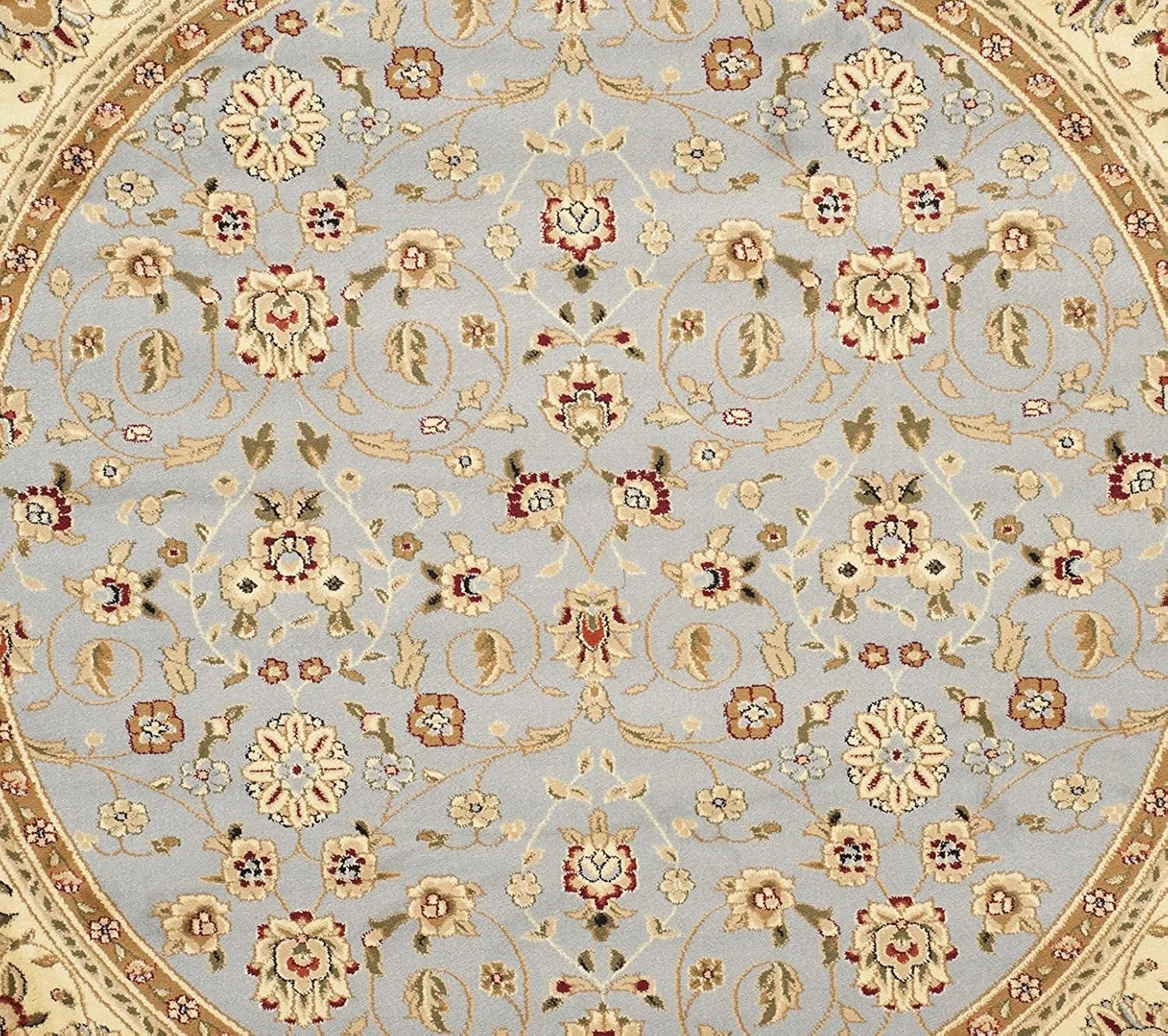 SAFAVIEH Lyndhurst Collection 8' Round Light Blue/Ivory LNH312B Traditional Oriental Non-Shedding Dining Room Entryway Foyer Living Room Bedroom Area Rug