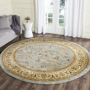 SAFAVIEH Lyndhurst Collection 8' Round Light Blue/Ivory LNH312B Traditional Oriental Non-Shedding Dining Room Entryway Foyer Living Room Bedroom Area Rug