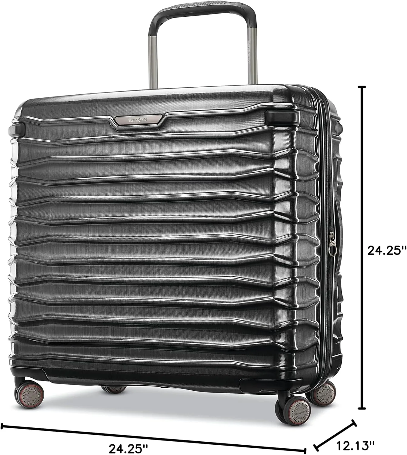 Samsonite Stryde 2 Hardside Expandable Luggage with Double Spinner Wheels, Large Glider, Brushed Graphite