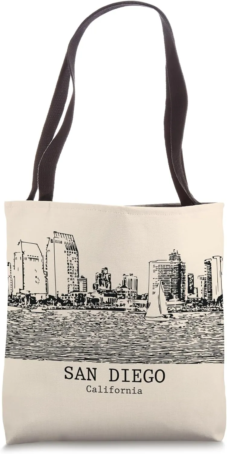 San Diego California Vintage Retro Travel Souvenir Tote Bag