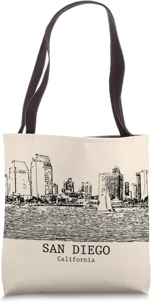 San Diego California Vintage Retro Travel Souvenir Tote Bag