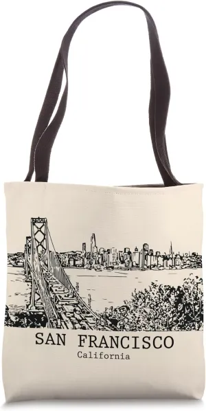 San Francisco California Vintage Retro Travel Souvenir Tote Bag