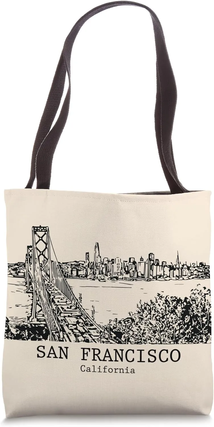 San Francisco California Vintage Retro Travel Souvenir Tote Bag